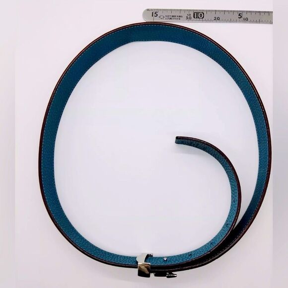 Auth NEW Louis Vuitton Blue & Burgundy Reversible Belt Women’s US Small 75-85 cm - Picture 6 of 6